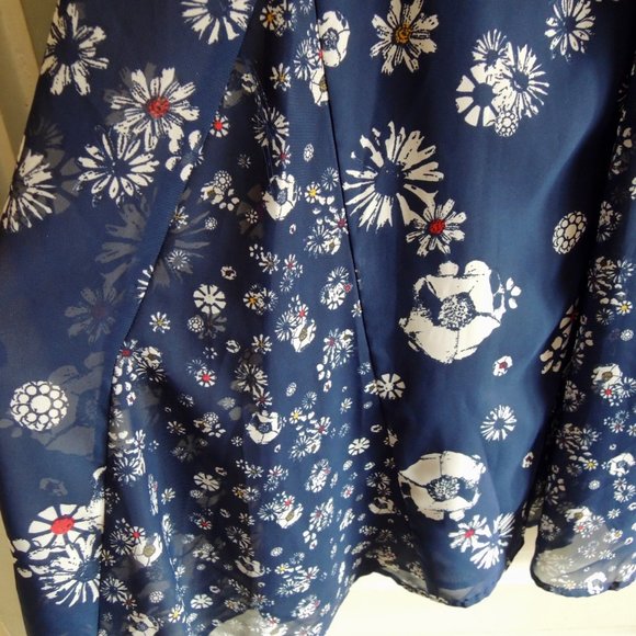 Jason Wu for Target Navy Blue Floral Chiffon Dress M - Picture 5 of 12